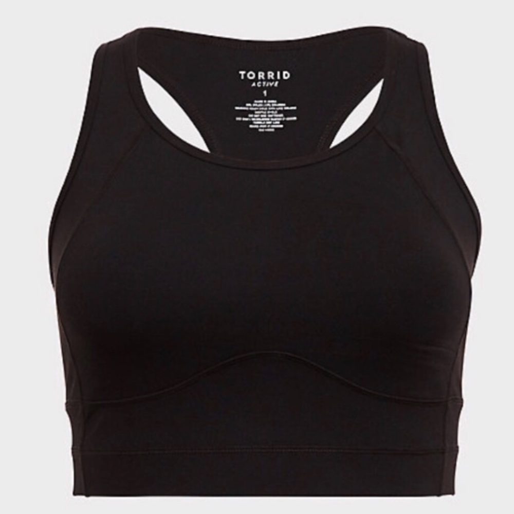Torrid Women's Black Longline Wicking Sports Bra - Picture 4 of 7